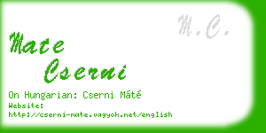 mate cserni business card